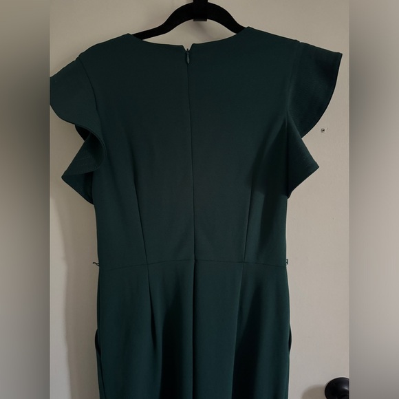 Calvin Klein Hunter Green Flutter Ruffle Jumpsuit Size 6 - Picture 6 of 12